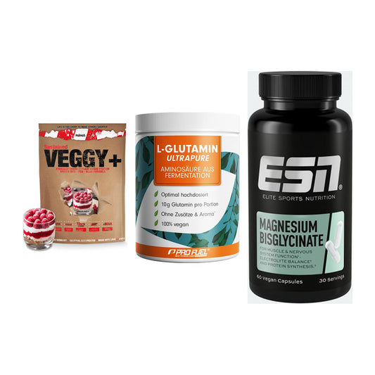 Pflanzliches Set: Sinob VEGGY + ProFuel Glutami + ESN Magnesium – alle enthaltenen Artikel
