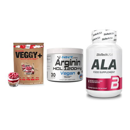 Pflanzliches Set: Sinob VEGGY + NNT Arginin HCL + BioTech ALA – alle enthaltenen Artikel