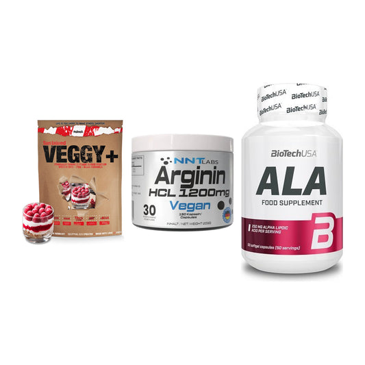 Pflanzliches Set: Sinob VEGGY + NNT Arginin HCL + BioTech ALA – alle enthaltenen Artikel