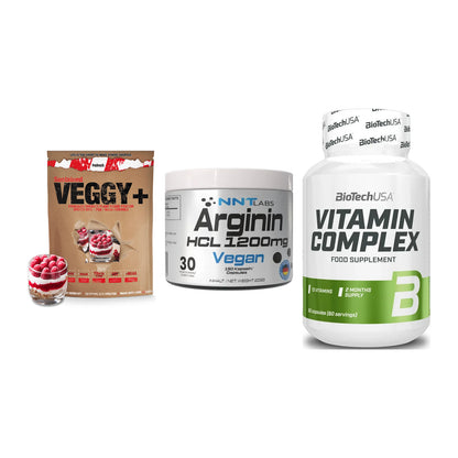 Pflanzliches Set: Sinob VEGGY + NNT Arginin HCL + BioTech Vitamin – alle enthaltenen Artikel
