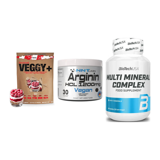 Pflanzliches Set: Sinob VEGGY + NNT Arginin HCL + BioTech Multi – alle enthaltenen Artikel