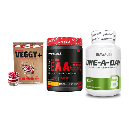 Pflanzliches Set: Sinob VEGGY + Body Attack + BioTech One A – alle enthaltenen Artikel