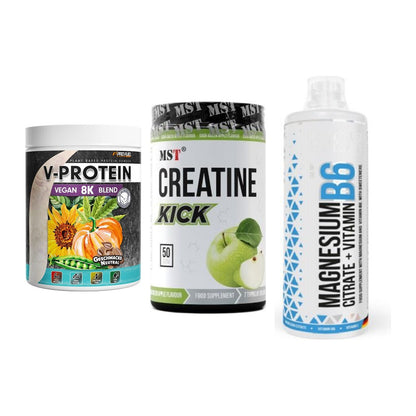 Pflanzliches Set: ProFuel V-Prote + MST Creatine + MST Magnesium – alle enthaltenen Artikel