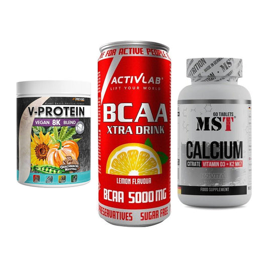 Pflanzliches Set: ProFuel V-Prote + Activlab BCAA + MST Calcium – alle enthaltenen Artikel