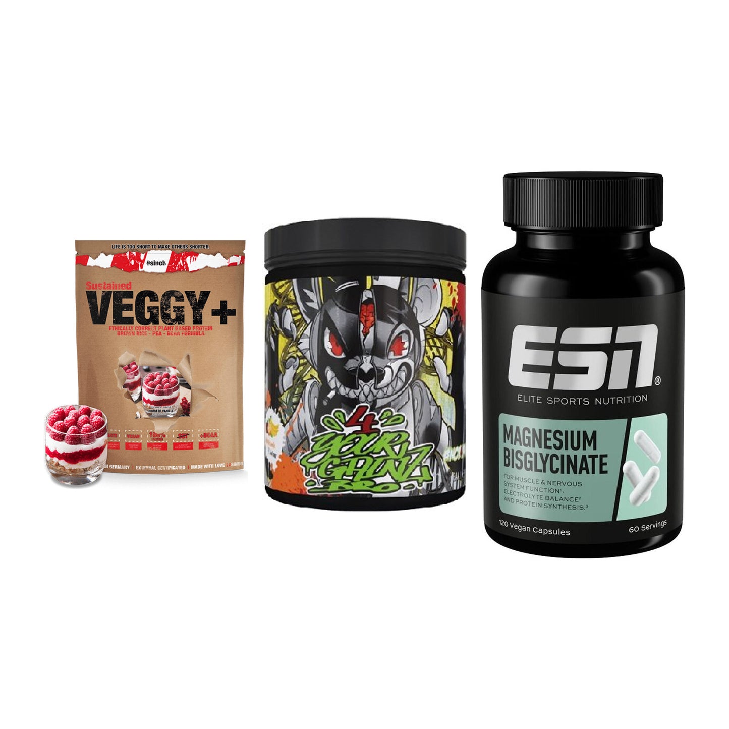 Pflanzliches Set: Sinob VEGGY + BPS-Pharma + ESN Magnesium – alle enthaltenen Artikel