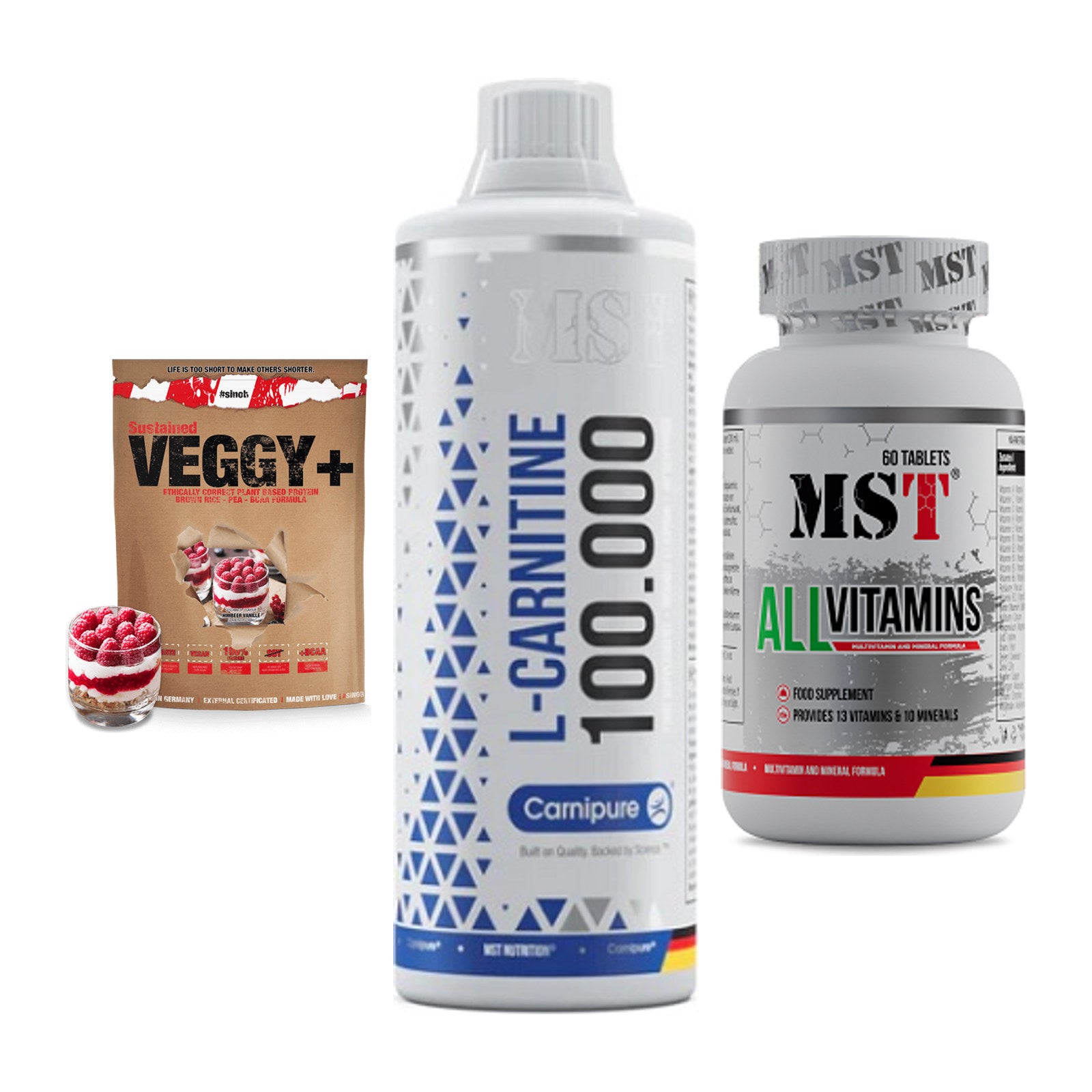 Pflanzliches Set: Sinob VEGGY + MST L-Carnitine + MST All Vitamin – alle enthaltenen Artikel