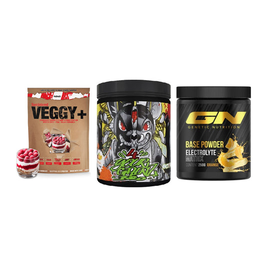 Pflanzliches Set: Sinob VEGGY + BPS-Pharma + GN Base Powder – alle enthaltenen Artikel