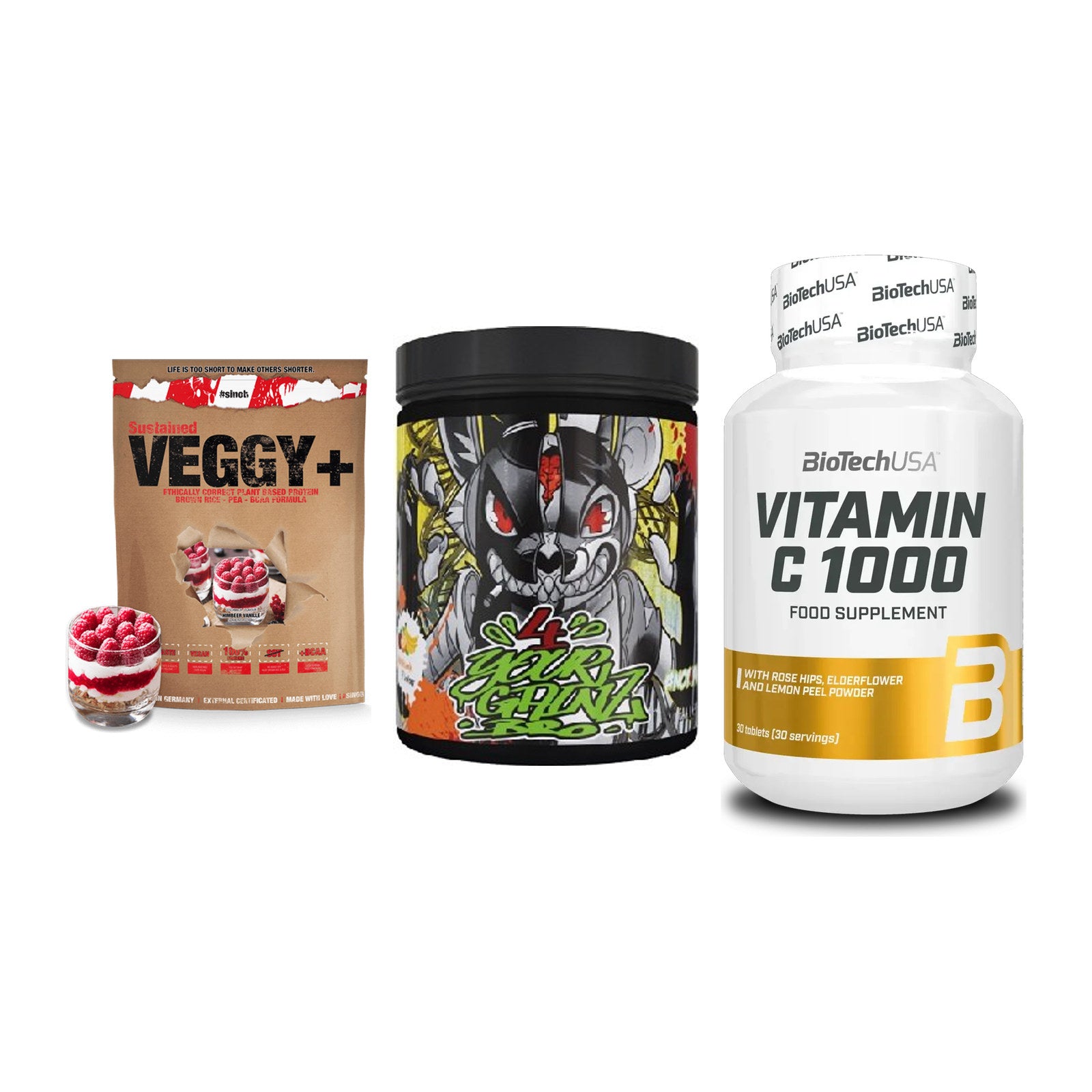 Pflanzliches Set: Sinob VEGGY + BPS-Pharma + BioTech Vitamin – alle enthaltenen Artikel