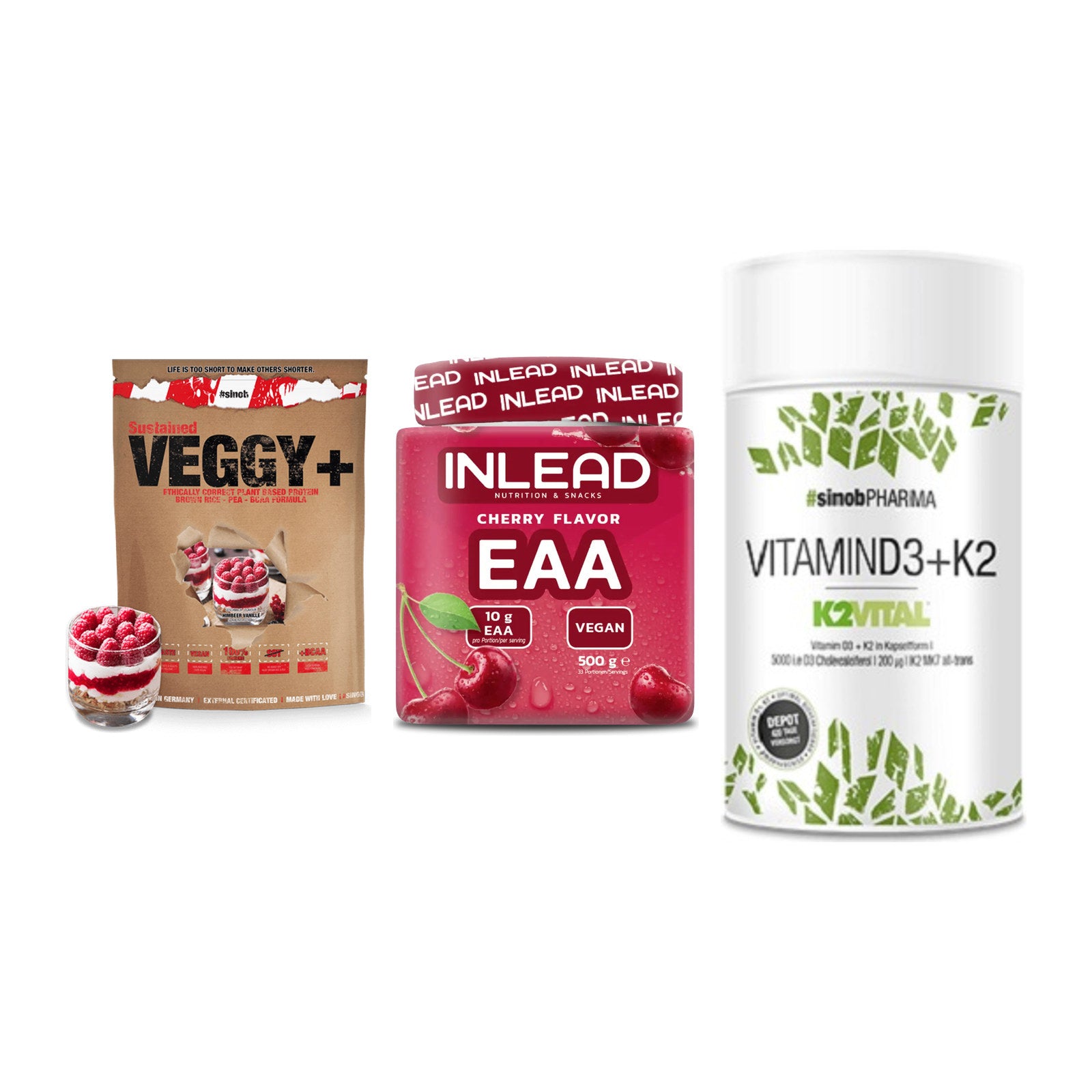 Pflanzliches Set: Sinob VEGGY + INLEAD EAA + Sinob Vitamin – alle enthaltenen Artikel