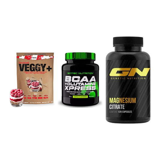 Pflanzliches Set: Sinob VEGGY + Scitec BCAA + GN Magnesium – alle enthaltenen Artikel