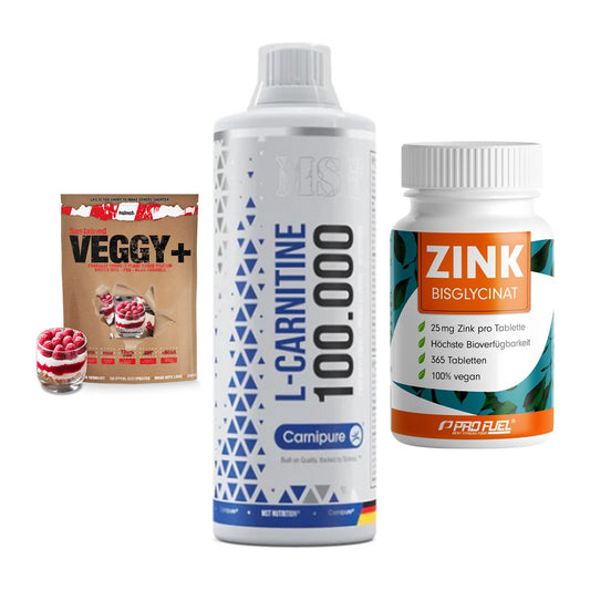 Pflanzliches Set: Sinob VEGGY + MST L-Carnitine + ProFuel Zink – alle enthaltenen Artikel