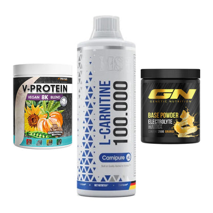 Pflanzliches Set: ProFuel V-Prote + MST L-Carnitine + GN Base Powder – alle enthaltenen Artikel