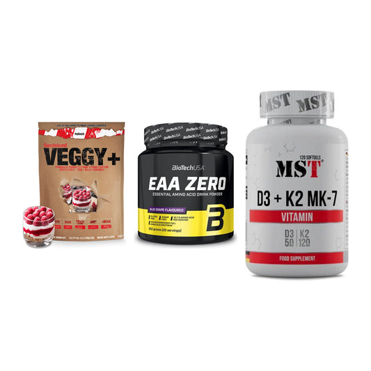 Pflanzliches Set: Sinob VEGGY + BioTech EAA + MST Vitamin D3 – alle enthaltenen Artikel