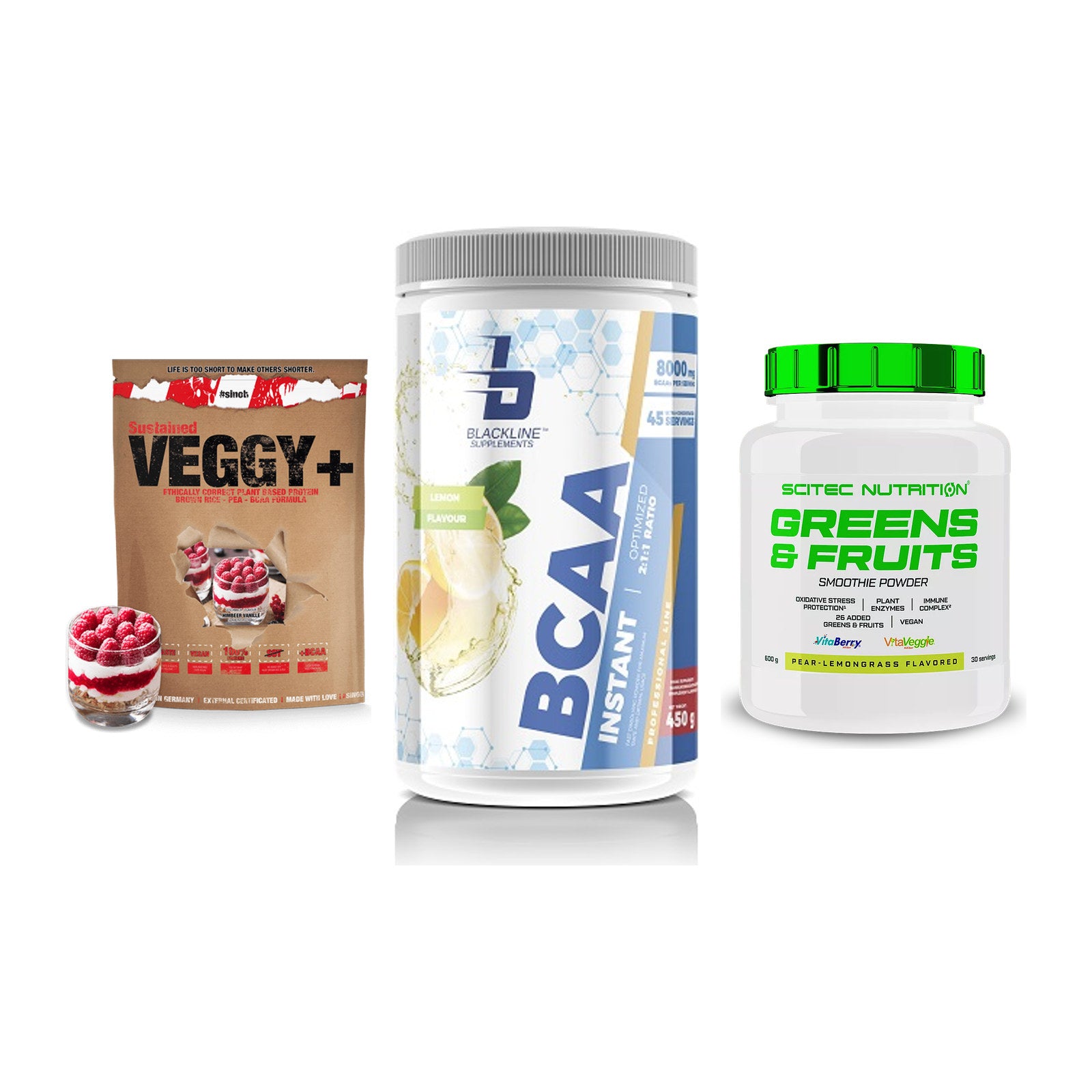 Pflanzliches Set: Sinob VEGGY + Blackline + Scitec Greens – alle enthaltenen Artikel