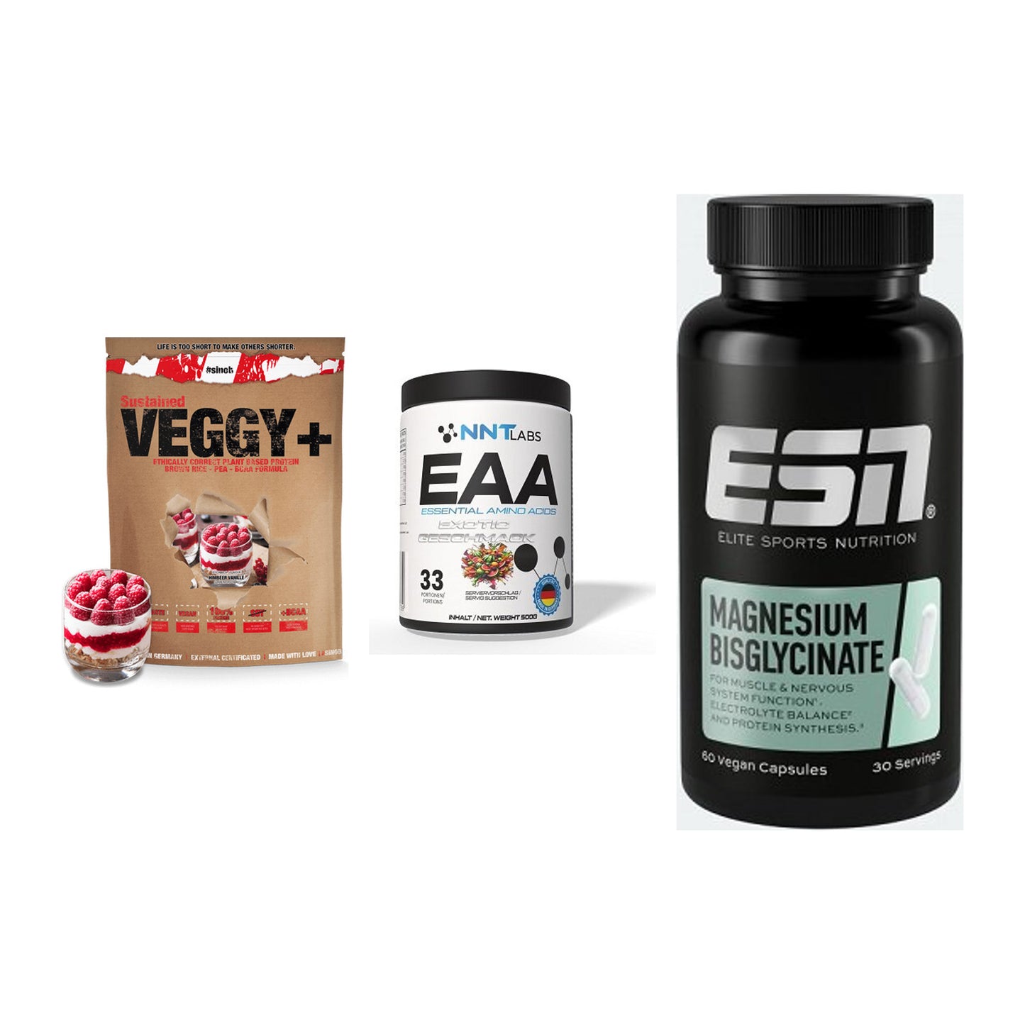 Pflanzliches Set: Sinob VEGGY + NNT EAA + ESN Magnesium – alle enthaltenen Artikel
