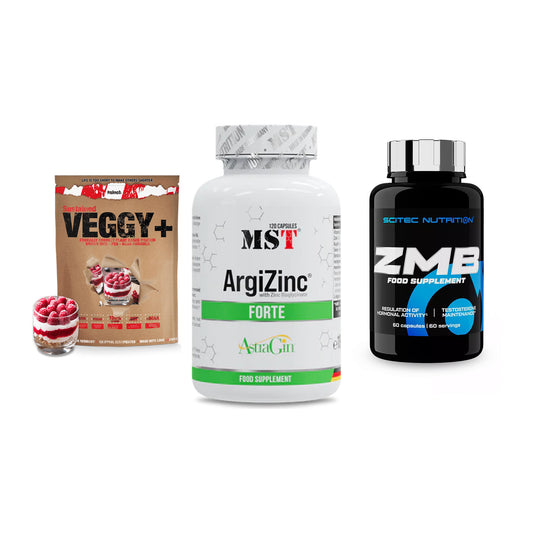 Pflanzliches Set: Sinob VEGGY + MST ArgiZinc + Scitec ZMB – alle enthaltenen Artikel