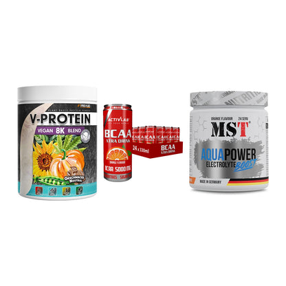 Pflanzliches Set: ProFuel V-Prote + Activlab BCAA + MST Aqua Power – alle enthaltenen Artikel