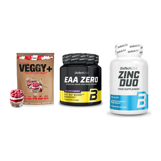 Pflanzliches Set: Sinob VEGGY + BioTech EAA + BioTech Zinc – alle enthaltenen Artikel
