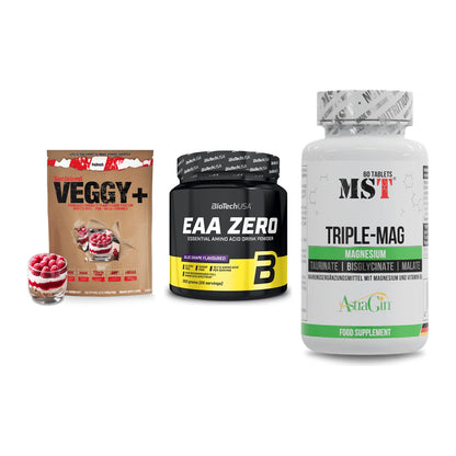 Pflanzliches Set: Sinob VEGGY + BioTech EAA + MST Tripple Mag – alle enthaltenen Artikel