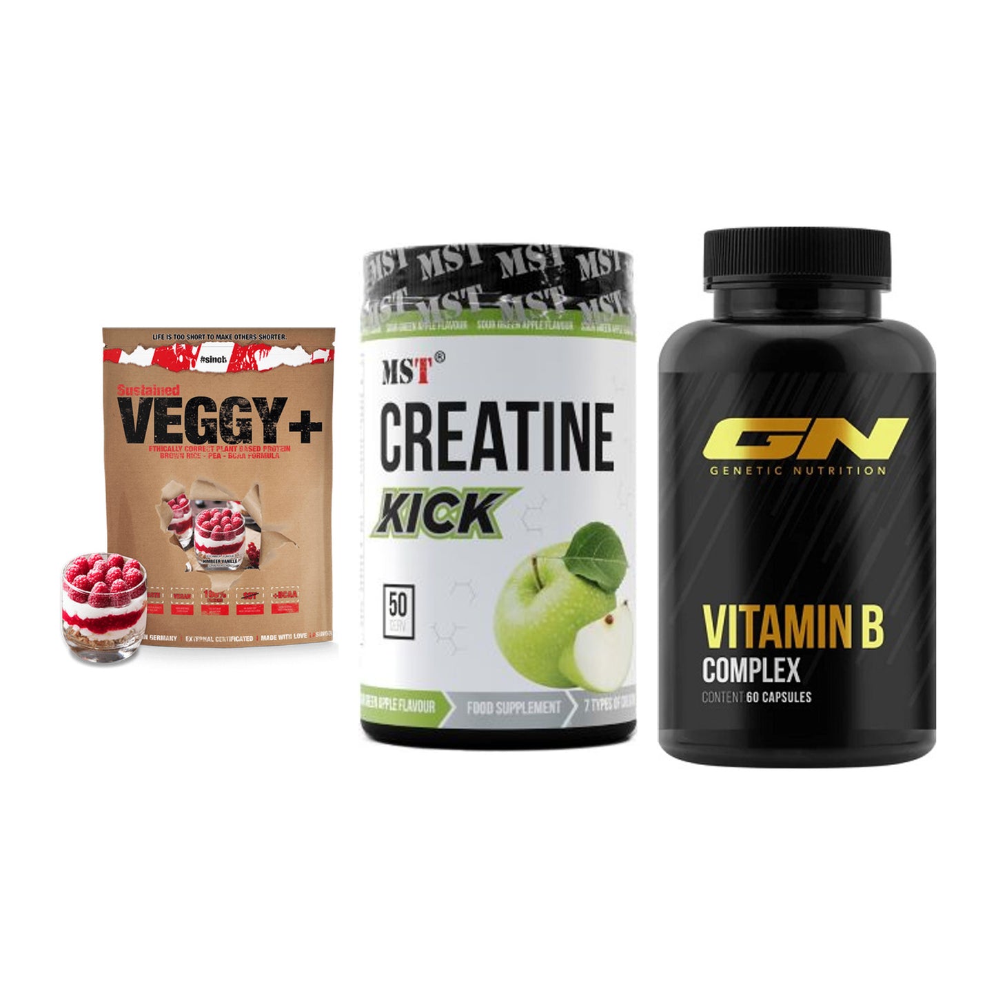Pflanzliches Set: Sinob VEGGY + MST Creatine + GN Vitamin – alle enthaltenen Artikel
