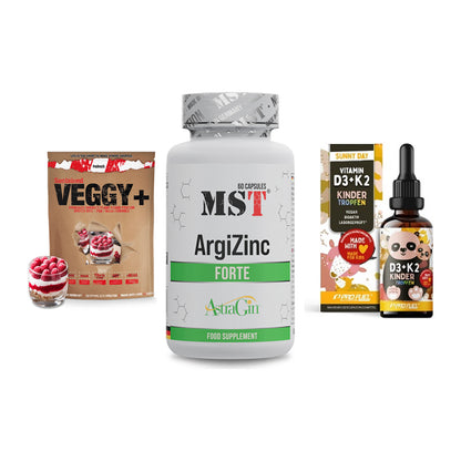 Pflanzliches Set: Sinob VEGGY + MST ArgiZinc + ProFuel VITAMIN – alle enthaltenen Artikel