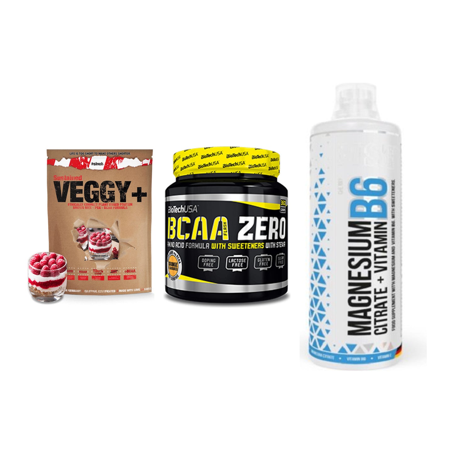 Pflanzliches Set: Sinob VEGGY + BioTech BCAA + MST Magnesium – alle enthaltenen Artikel