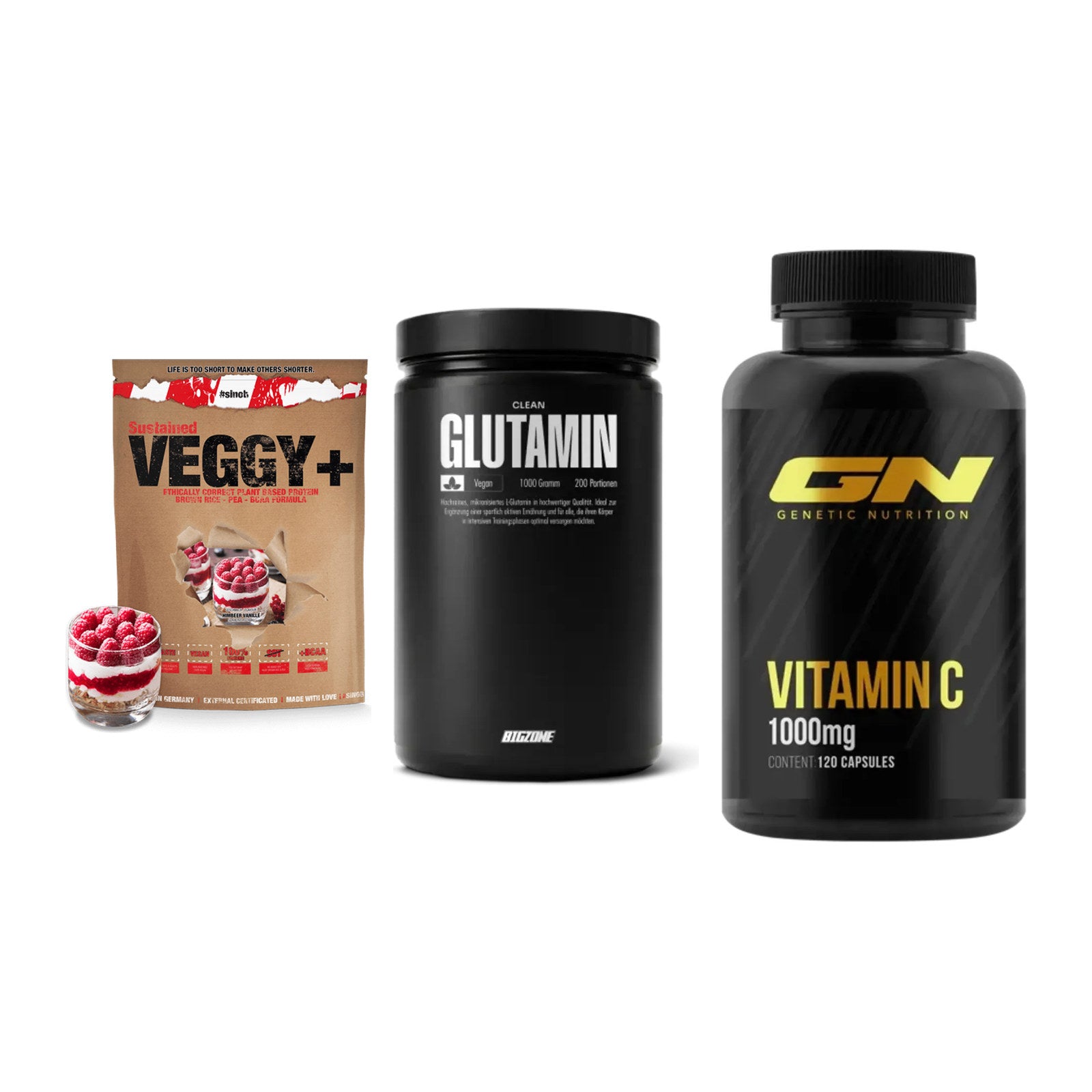 Pflanzliches Set: Sinob VEGGY + Big Zone + GN Vitamin C – alle enthaltenen Artikel
