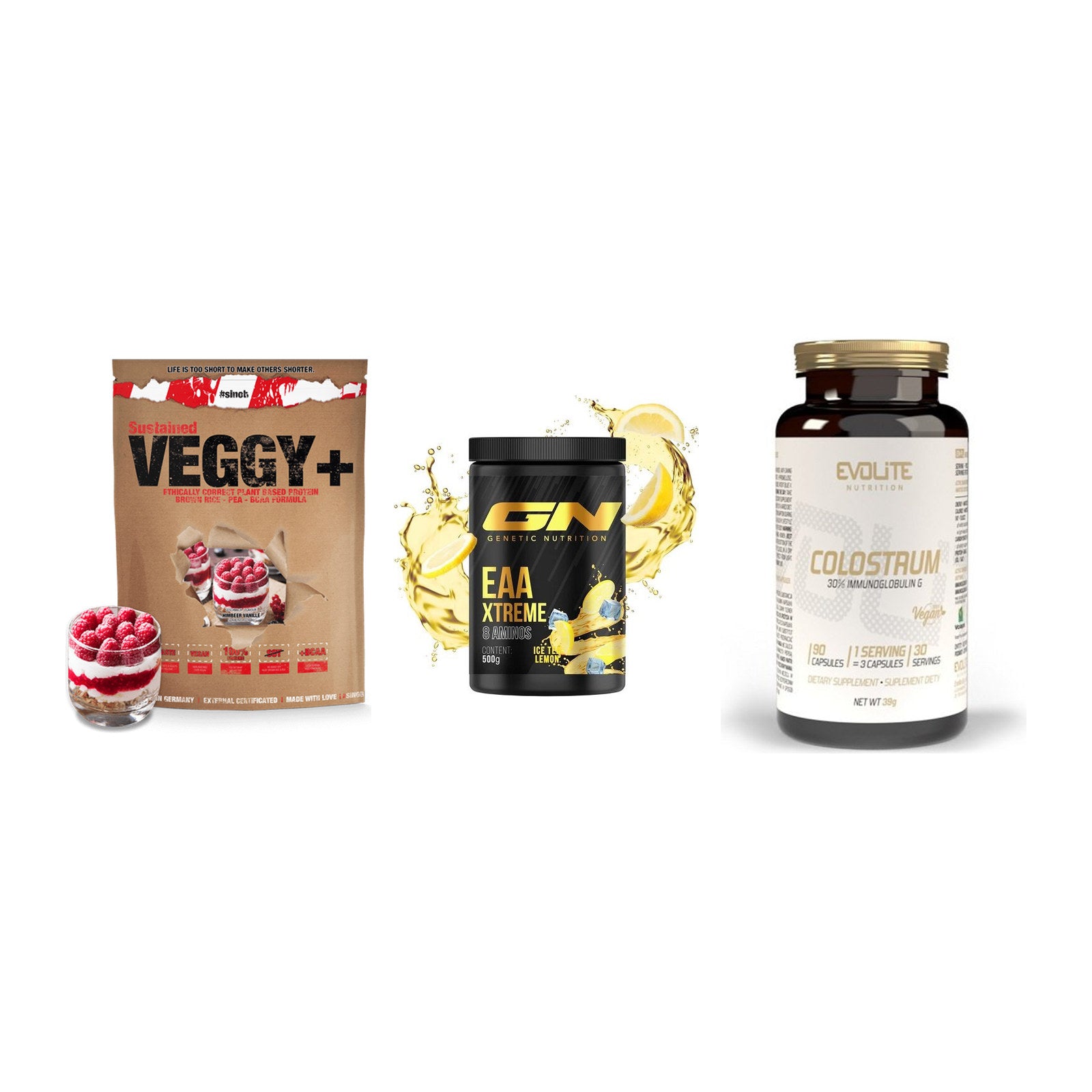 Pflanzliches Set: Sinob VEGGY + GN EAA Xtreme + Evolite Nutriti – alle enthaltenen Artikel