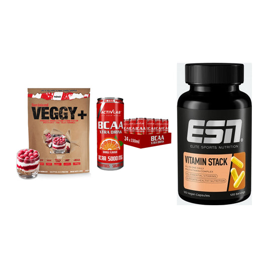 Pflanzliches Set: Sinob VEGGY + Activlab BCAA + ESN Vitamin – alle enthaltenen Artikel