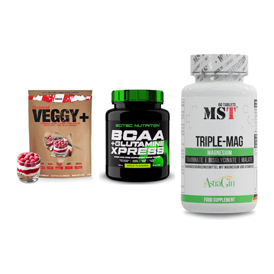 Pflanzliches Set: Sinob VEGGY + Scitec BCAA + MST Tripple Mag – alle enthaltenen Artikel