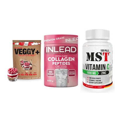 Pflanzliches Set: Sinob VEGGY + INLEAD Collagen + MST Vitamin C – alle enthaltenen Artikel