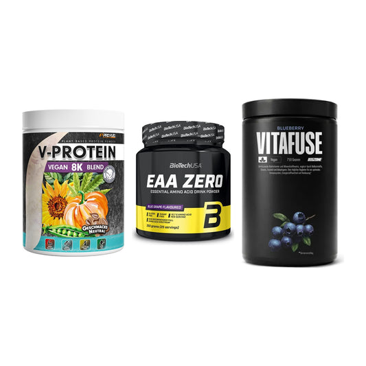 Pflanzliches Set: ProFuel V-Prote + BioTech EAA + Big Zone – alle enthaltenen Artikel