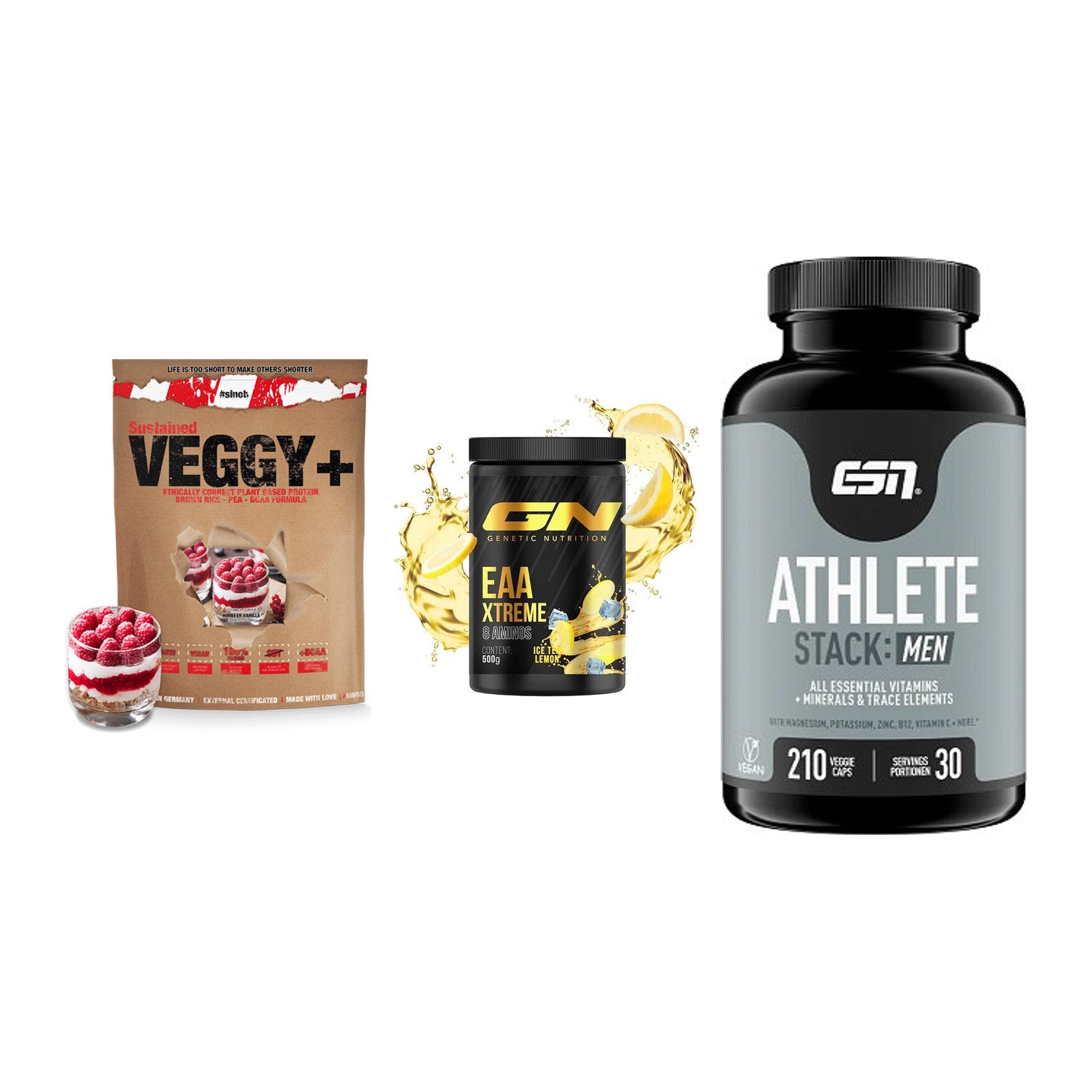 Pflanzliches Set: Sinob VEGGY + GN EAA Xtreme + ESN Athlete – alle enthaltenen Artikel