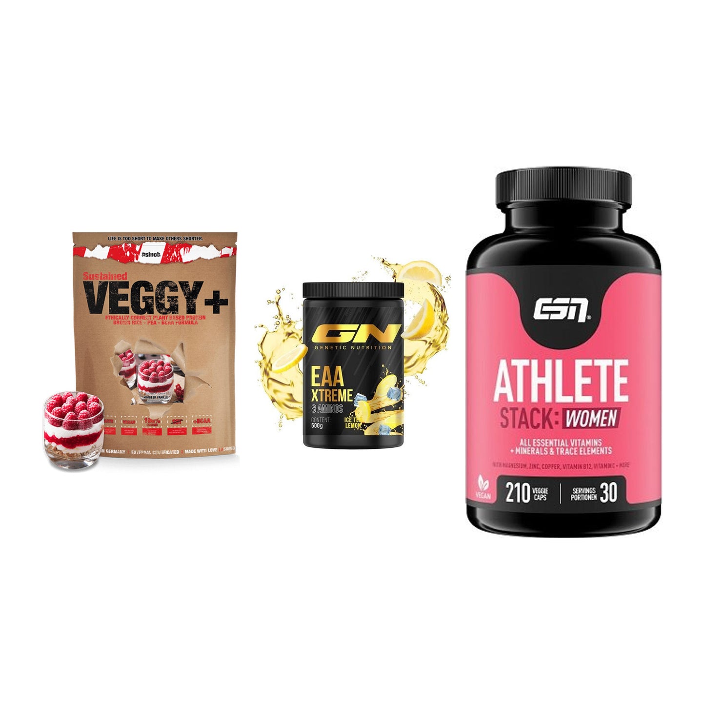Pflanzliches Set: Sinob VEGGY + GN EAA Xtreme + ESN Athlete – alle enthaltenen Artikel