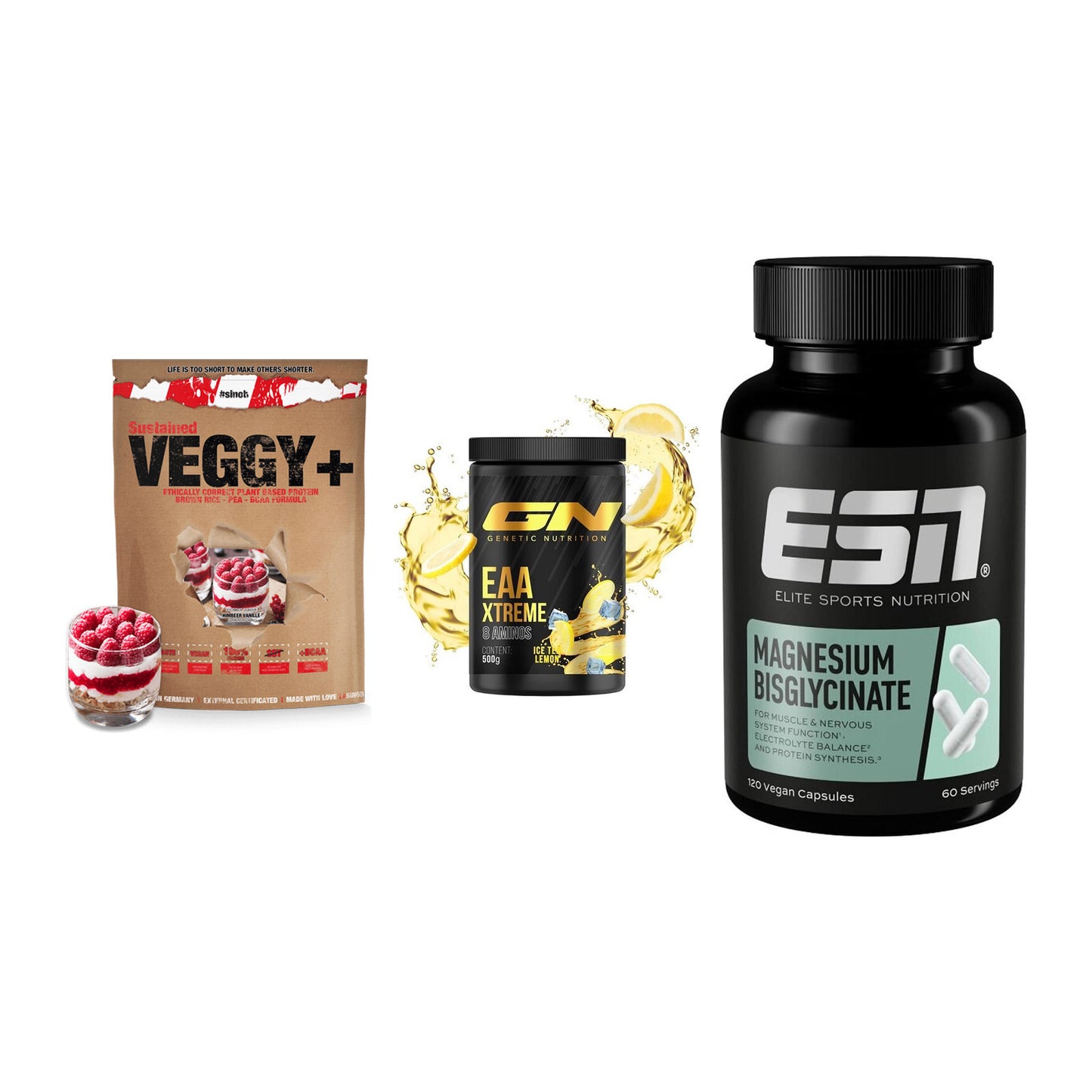 Pflanzliches Set: Sinob VEGGY + GN EAA Xtreme + ESN Magnesium – alle enthaltenen Artikel