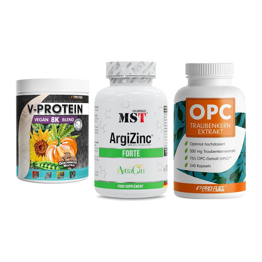 Pflanzliches Set: ProFuel V-Prote + MST ArgiZinc + ProFuel OPC – alle enthaltenen Artikel
