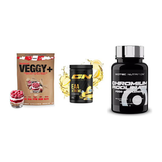 Pflanzliches Set: Sinob VEGGY + GN EAA Xtreme + Scitec Chromium – alle enthaltenen Artikel