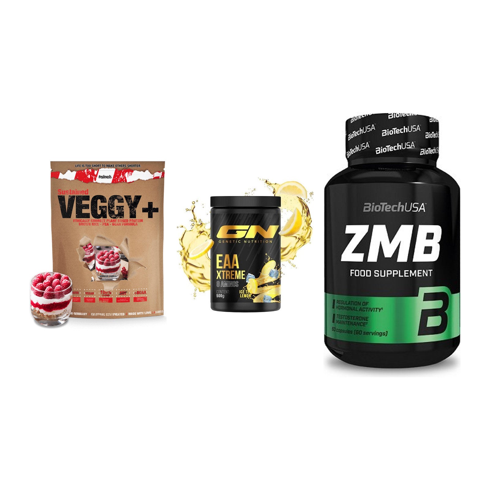 Pflanzliches Set: Sinob VEGGY + GN EAA Xtreme + BioTech ZMB – alle enthaltenen Artikel