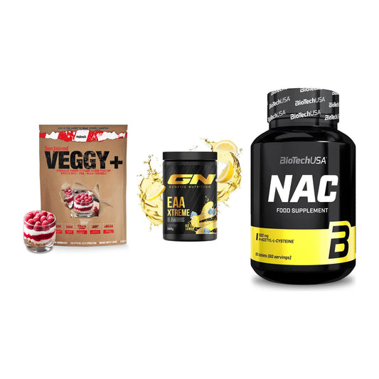 Pflanzliches Set: Sinob VEGGY + GN EAA Xtreme + BioTech NAC – alle enthaltenen Artikel