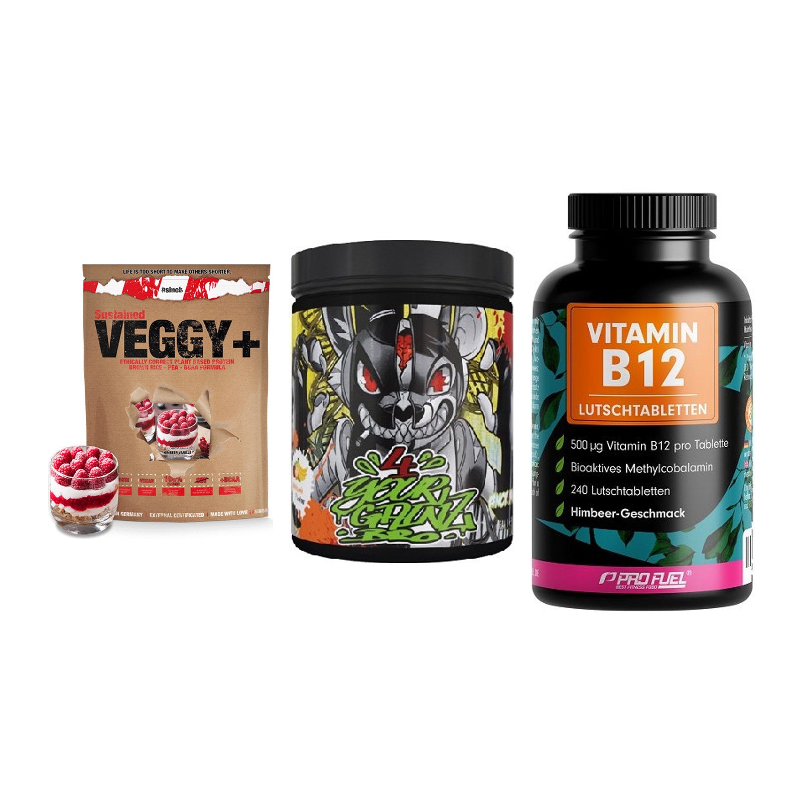 Pflanzliches Set: Sinob VEGGY + BPS-Pharma + ProFuel Vitamin – alle enthaltenen Artikel