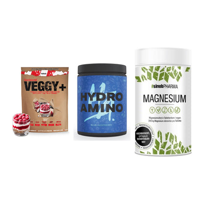 Pflanzliches Set: Sinob VEGGY + Nanosupps Hydro + Sinob Magnesium – alle enthaltenen Artikel