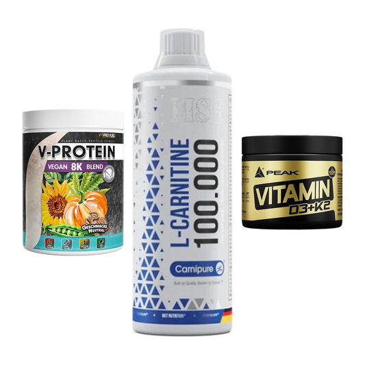 Pflanzliches Set: ProFuel V-Prote + MST L-Carnitine + Peak Vitamin – alle enthaltenen Artikel