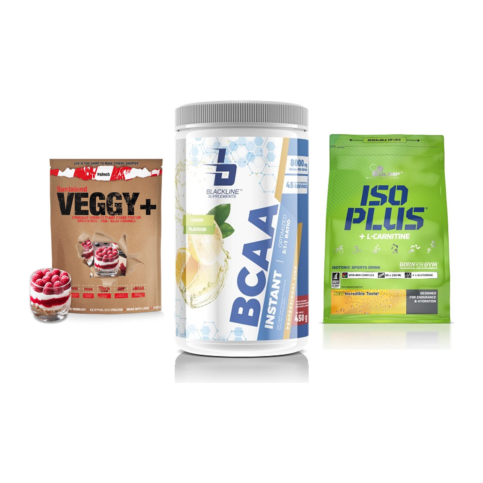 Pflanzliches Set: Sinob VEGGY + Blackline + Olimp Iso Plus – alle enthaltenen Artikel