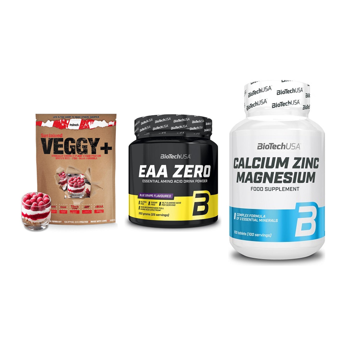 Pflanzliches Set: Sinob VEGGY + BioTech EAA + BioTech Calcium – alle enthaltenen Artikel