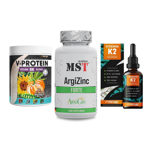 Pflanzliches Set: ProFuel V-Prote + MST ArgiZinc + ProFuel Vitamin – alle enthaltenen Artikel