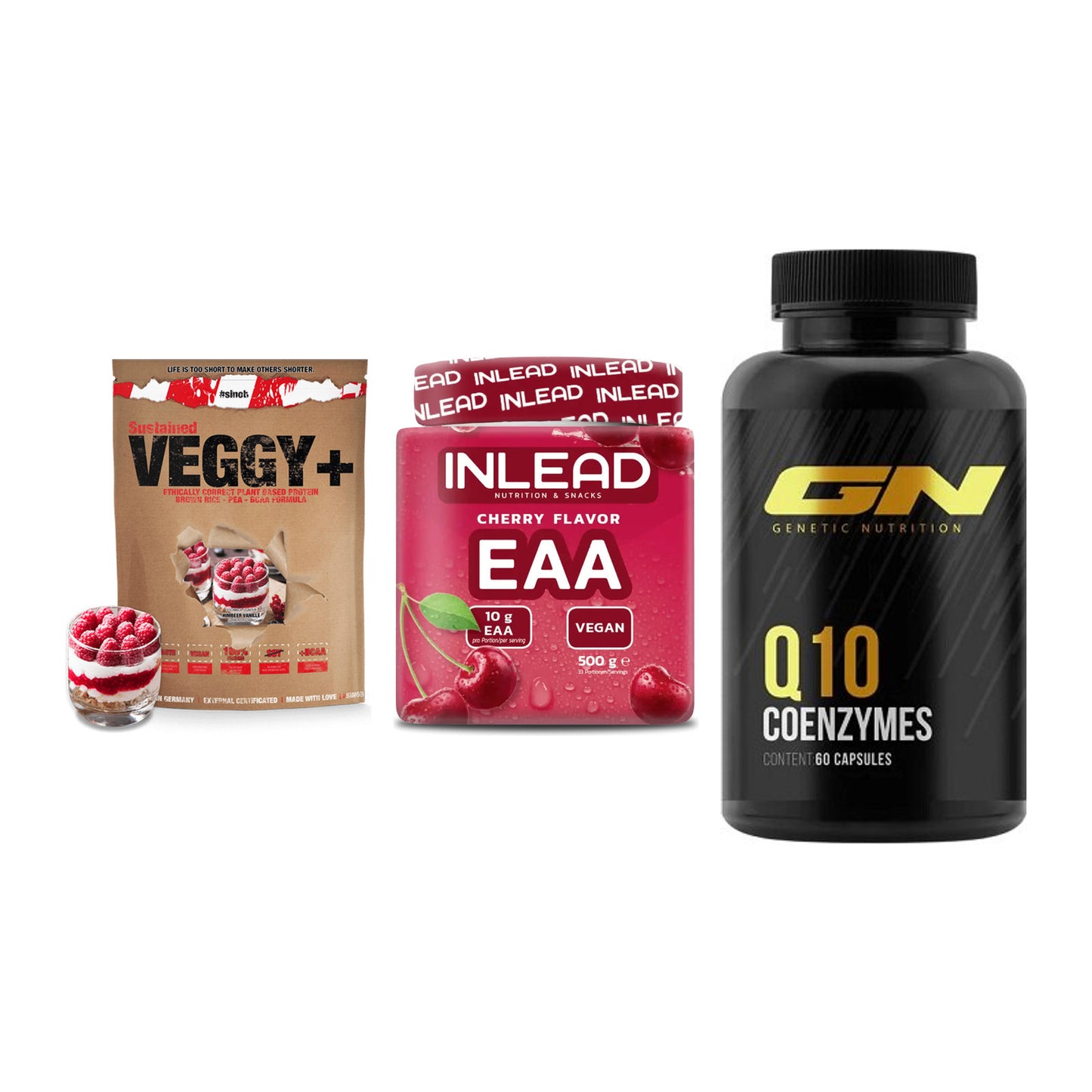 Pflanzliches Set: Sinob VEGGY + INLEAD EAA + GN Q10 Health – alle enthaltenen Artikel