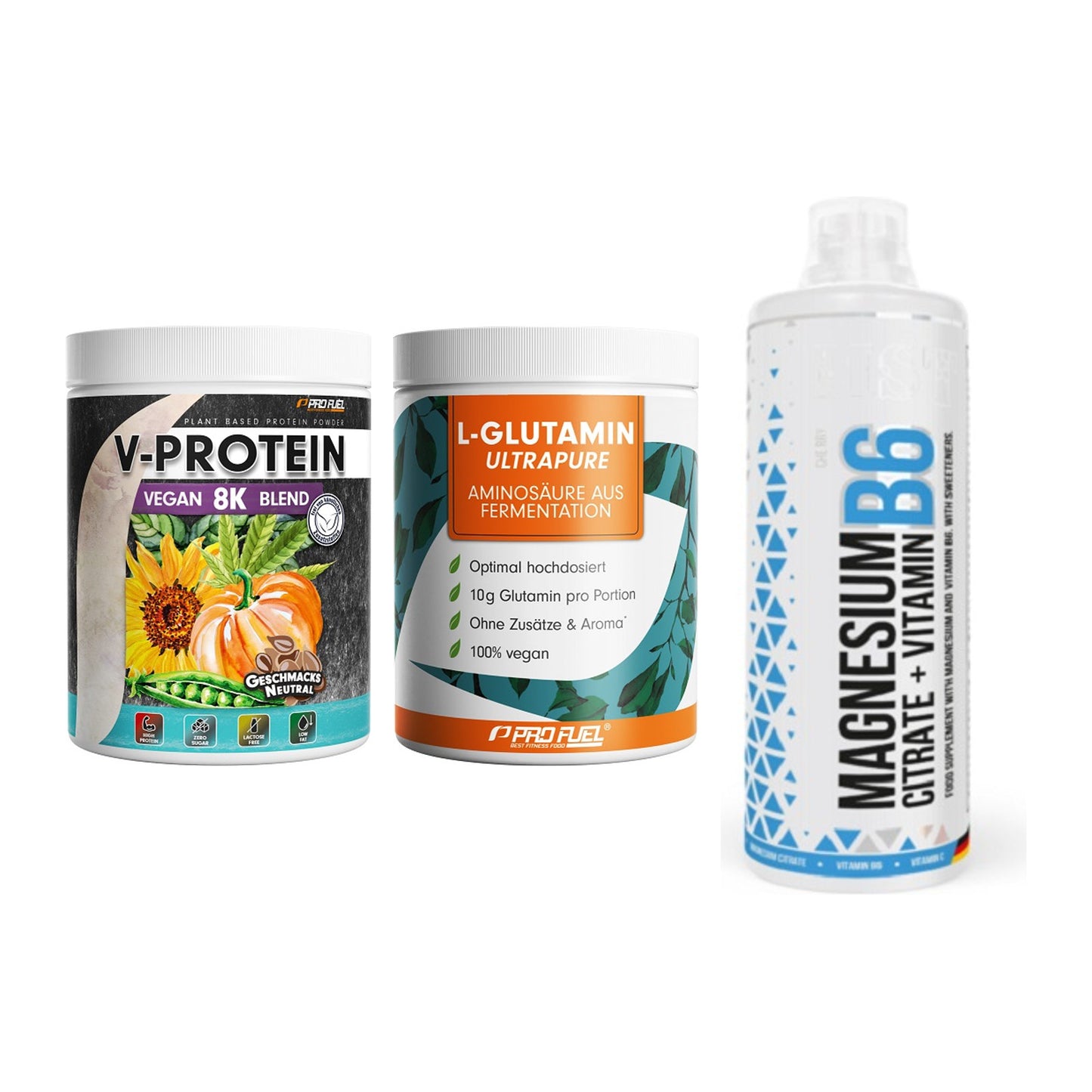 Pflanzliches Set: ProFuel V-Prote + ProFuel Glutami + MST Magnesium – alle enthaltenen Artikel