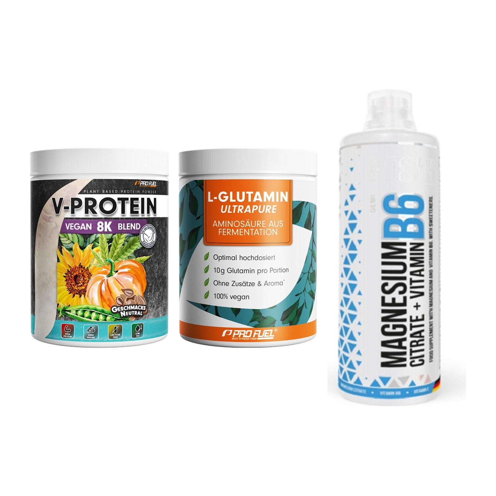 Pflanzliches Set: ProFuel V-Prote + ProFuel Glutami + MST Magnesium – alle enthaltenen Artikel