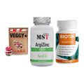 Pflanzliches Set: Sinob VEGGY + MST ArgiZinc + ProFuel BIOTIN – alle enthaltenen Artikel