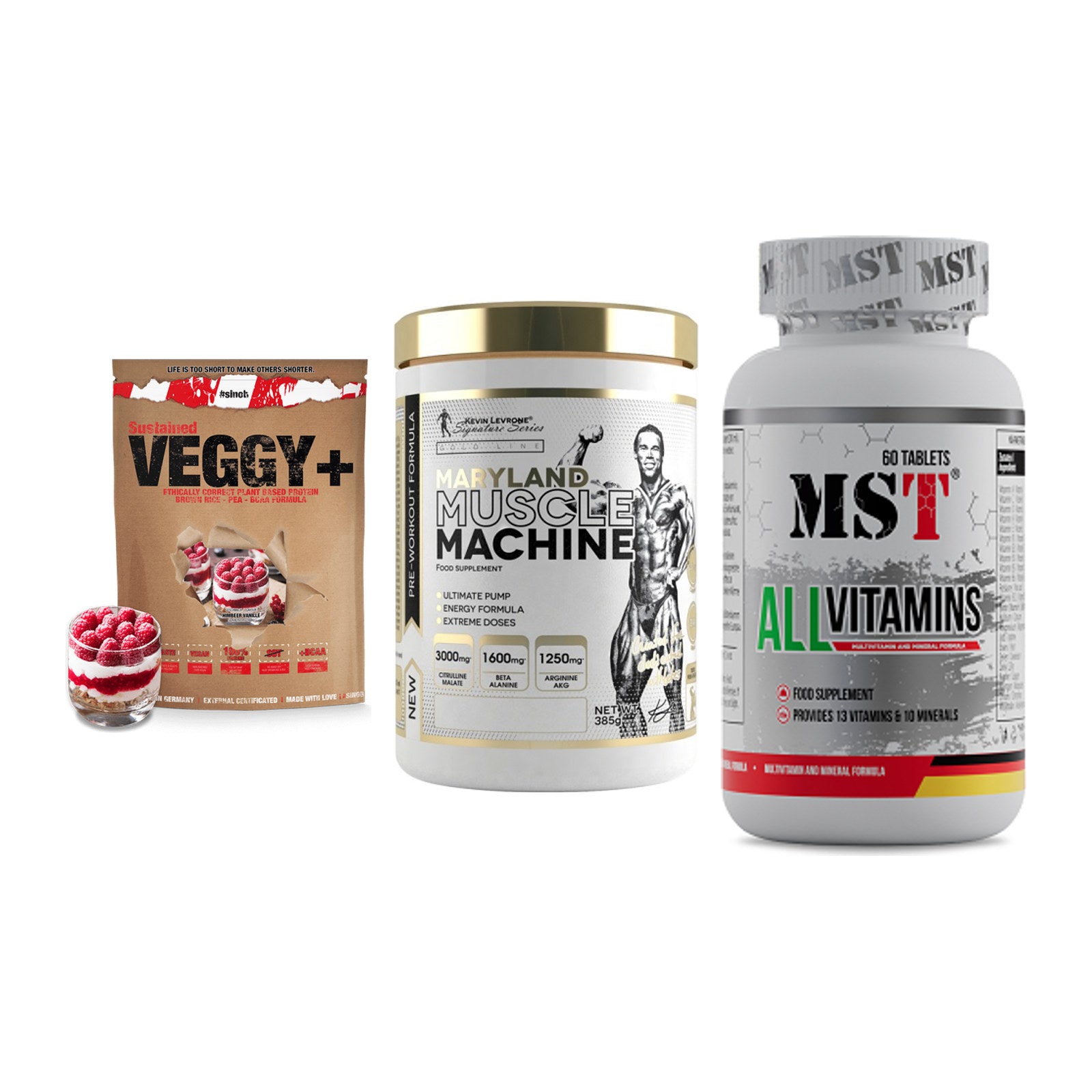 Pflanzliches Set: Sinob VEGGY + Kevin Levrone + MST All Vitamin – alle enthaltenen Artikel